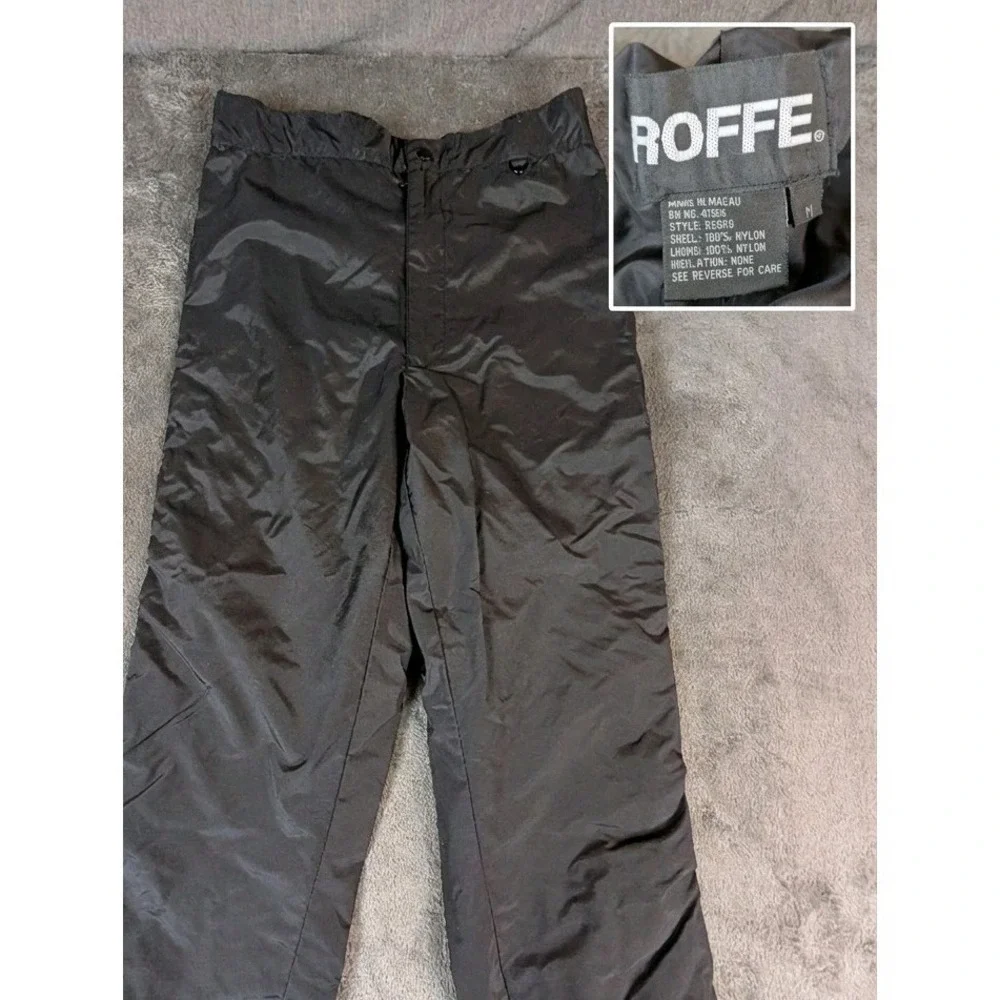 Vtg Roffe Ski Pants Men's 34 Blue Red  Zip Closure Elastic Ankle USA